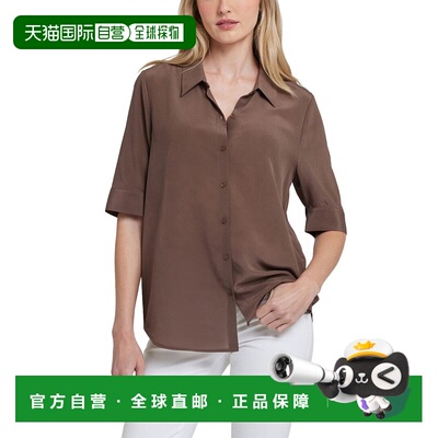 自营NYDJ Riley真丝衬衫-咖啡豆 美国奥莱直发