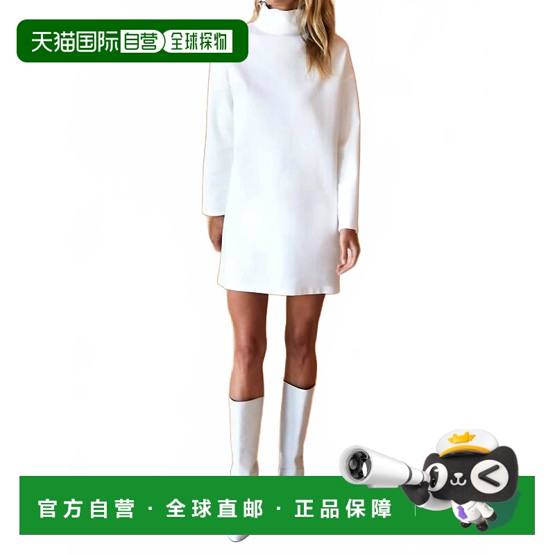 自营emerson fryRaw Edge Turtleneck Dress In White - white 美