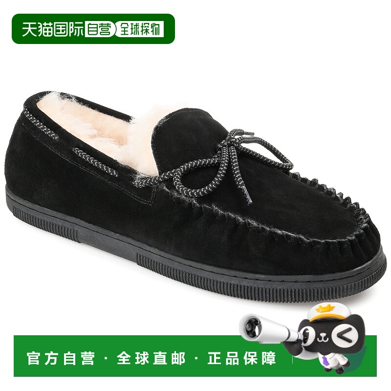 自营Territory Meander 正品羊皮莫卡辛拖鞋 - 黑色 美国奥莱直发