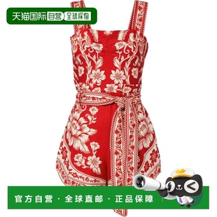 自营FARM Rio Women's Guanacaste Belted Romper, Red - red 美