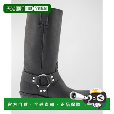 1h可退 【美国直邮】Frye 高筒真皮机车靴 女鞋 时装靴  黑色 舒
