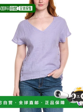 自营 XCVI Rian亚麻上衣-紫色 美国奥莱直发新款