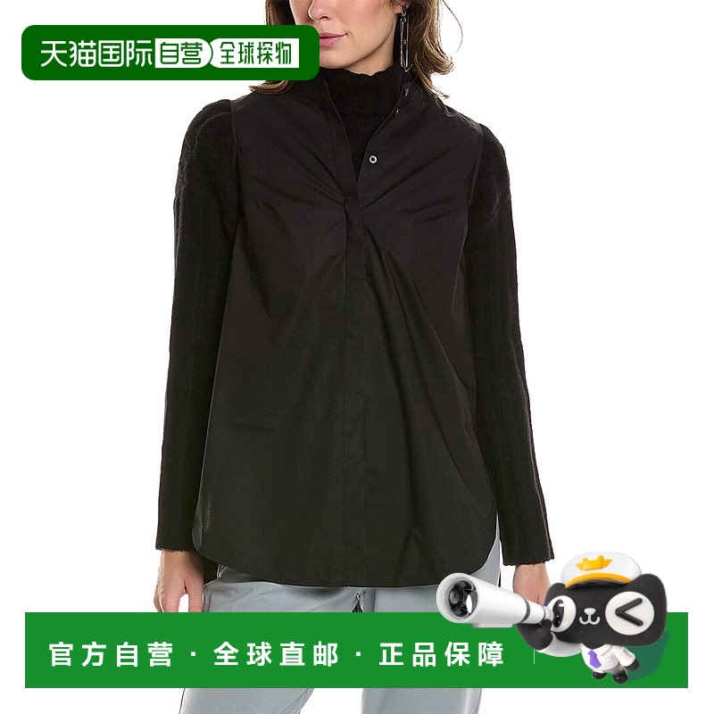 自营 all saintsAllSaints Claude羊毛和牦牛混纺毛衣-黑色 美国