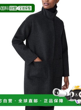 自营J.McLaughlin里昂羊毛混纺大衣-灰色 美国奥莱直发