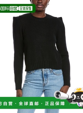 自营 autumn cashmere秋季羊绒褶皱羊毛衫-黑色 美国奥莱直发