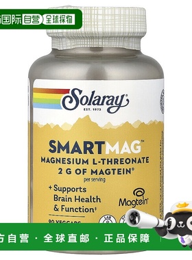 香港直邮Solaray,SmartMag® Magnesium L-Threonate, 90 VegCaps