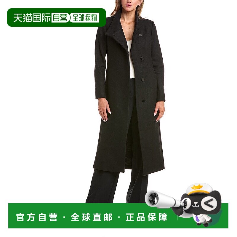 自营 Reiss Nrd Mischa羊毛混纺长款大衣-黑色 美国奥莱直发