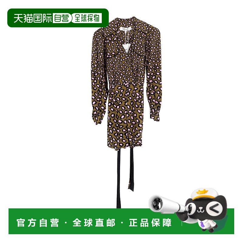 自营Diane Von Furstenberg Ella 裹身效果豹纹连身裤（多色粘胶-