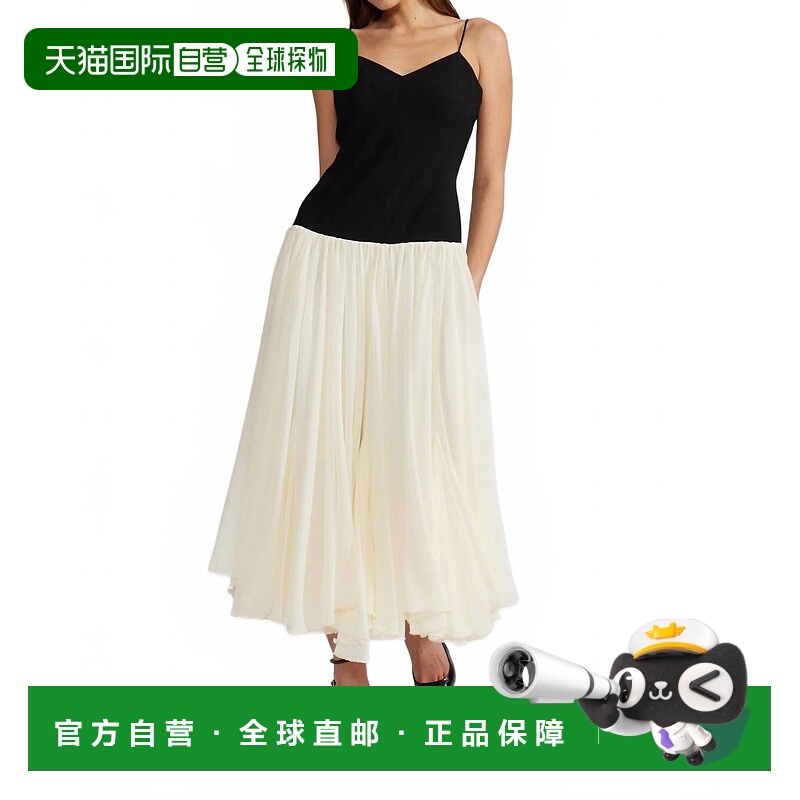 自营lucy parisIsabella Colorblock Maxi Dress In Black Cream