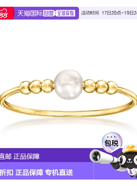 自营Ross Simons的RS Pure意大利3.5-4mm 14kt黄金黄色养殖珍珠和