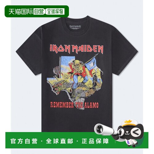 自营Aeropostale Iron Maiden Remember Alamo宽松图案t恤-灰色