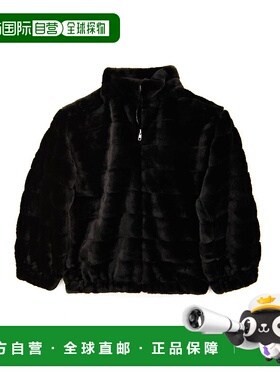 自营 flowers by zoeGirl'S Youth 黑色羊皮毛皮夹克 - 黑色 美国