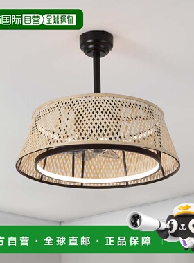 自营jonathan yCressida LED Ceiling Fan, Metal/Bambo 美国奥