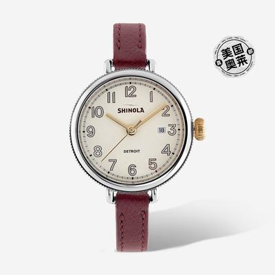 SHINOLA Detroit 女式 The Birdy S0120250578 象牙色手表礼品套