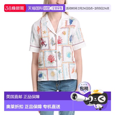 自营Johnny Was White Linen Shirt - white 美国奥莱直发