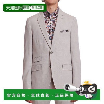 自营 paisley & gray佩斯利和灰色多佛凹口夹克-棕色 美国奥莱直