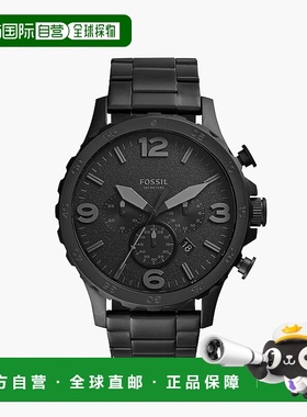 自营Fossil Men's Nate Chronograph, Black Stainless Steel Wat