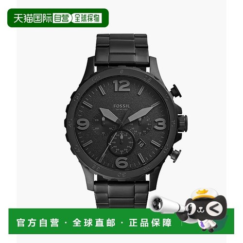 自营Fossil Men's Nate Chronograph, Black Stainless Steel Wat