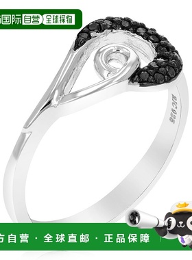 自营 vir jewels 1/5 cttw 黑色钻石戒指 .925 纯银镀铑 - 银 美