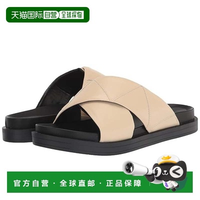 自营Aerosoles Linney Sandals Beige Leather Crisscross Slip-O