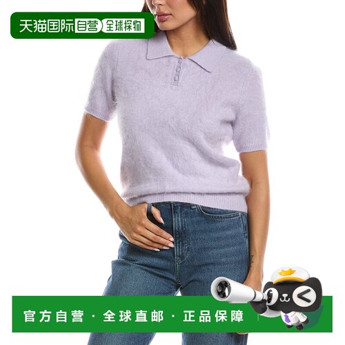 自营rag & bone Jada拉绒羊绒Polo毛衣-紫色 美国奥莱直发