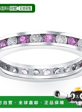 自营 pompeii31 1/2 克拉粉红色蓝宝石和钻石永恒槽镶结婚戒指 14