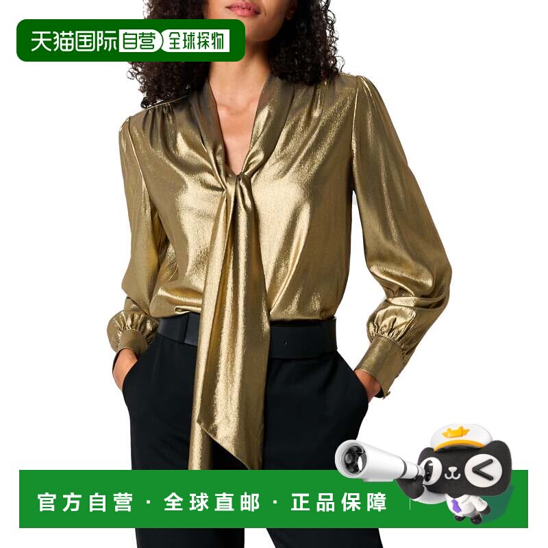 自营lilysilk蝴蝶结真丝衬衫-lilysheena®黄金 美国奥莱直发