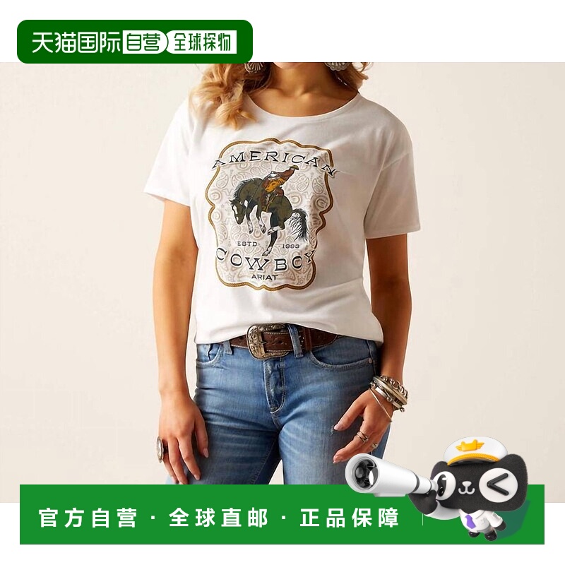 自营 ariat白色美国牛仔 T 恤 - 白色 美国奥莱直发