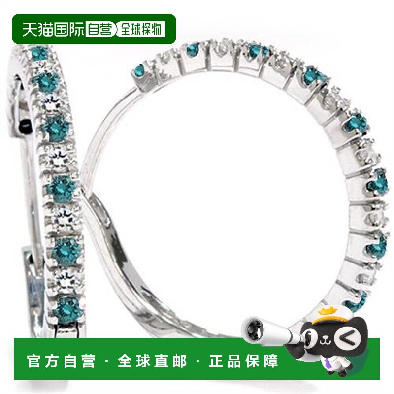 自营 pompeii31/2 克拉蓝白钻石圈形 10K 白金 - 10k 白金 美国奥