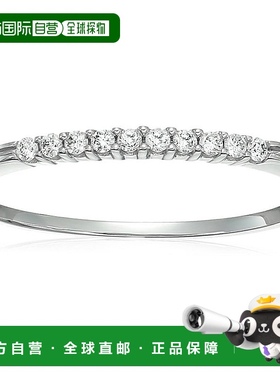 自营 vir jewels1/10 cttw 小巧钻石结婚戒指 10K 白金或黄金爪镶