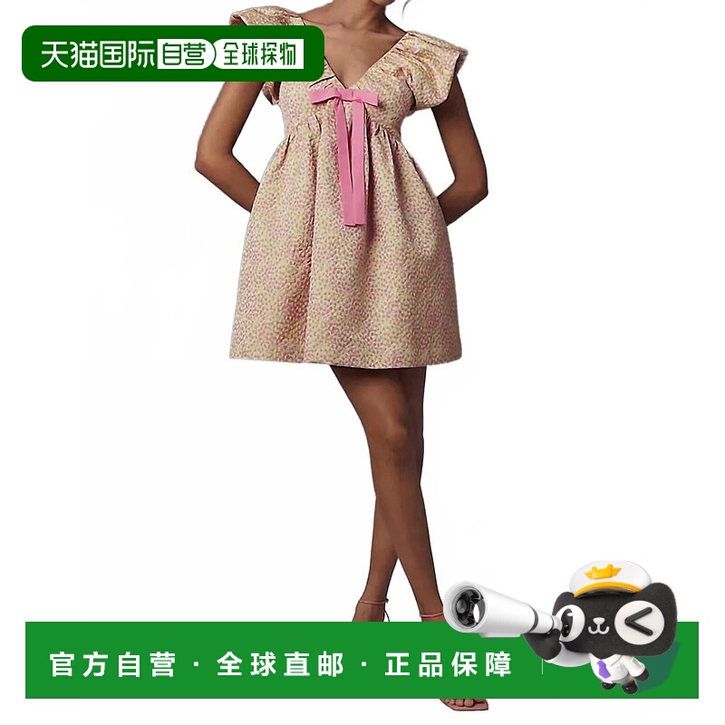 自营 keepsake草莓纤维迷你连衣裙，粉红色多色 美国奥莱直发