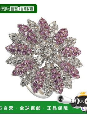 自营 Suzy Levian 粉红色蓝宝石和钻石配饰纯银戒指 - 粉红色 美