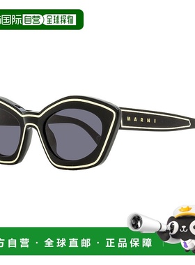 自营 Marni女式猫眼太阳镜Kea Island 1XT黑色/奶油色53mm-1XT 美