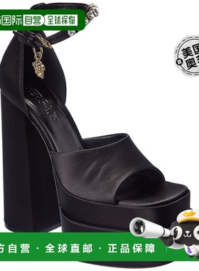 自营Versace Aevitas 丝绸厚底凉鞋 - 黑色 美国奥莱直发范思哲