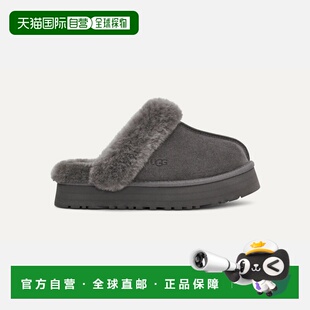 自营UGG Disquette女士深灰色拖鞋