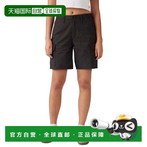 自营Levi's工装短裤女士黑色纯棉平装中腰宽松PALL295-黑色 美国