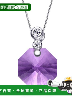 自营 geneviveGv 纯银紫色立方氧化锆八角形项链 - 紫色 美国奥莱