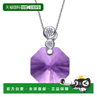 自营 geneviveGv 纯银紫色立方氧化锆八角形项链 - 紫色 美国奥莱