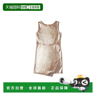 自营miaGirl's Foiled Asymmetrical Dress In Gold - gold 美国