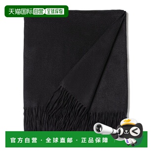 Woven black Cashmere Throw 美国 Fringed 自营sofiacashmere