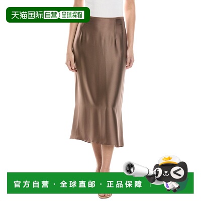 自营Vince缎面防滑短裙-黄色 美国奥莱直发半身裙包臀裙鱼尾裙