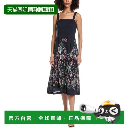 自营Julia Jordan Balboa Airwash Midi Dress - navy 美国奥莱直
