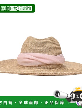 自营 Eugenia Kim Cassidy Georgette米色镶边编织太阳帽 美国奥