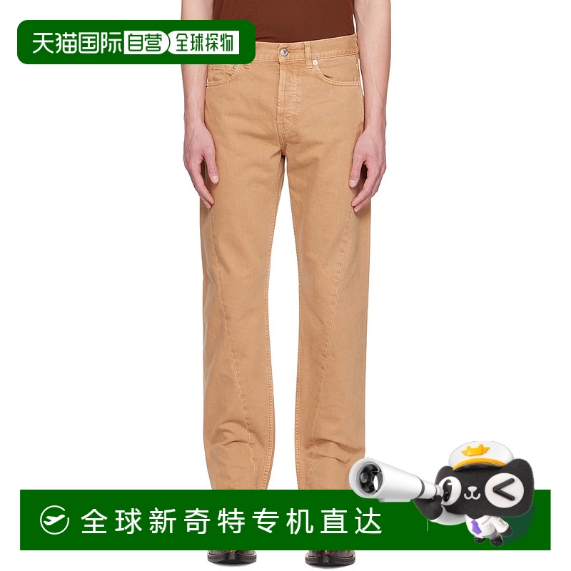 香港直邮潮奢 Sefr 男士 棕色扭褶牛仔裤 PRESS23TWIS