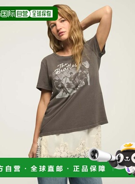 自营Lucky Brand Women's The Beatles Band Photo Classic Crew-