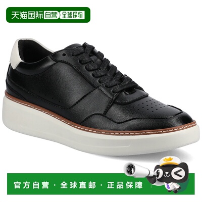 自营 vance co.Vance男式Hustle穿孔低帮运动鞋-黑色 美国奥莱直