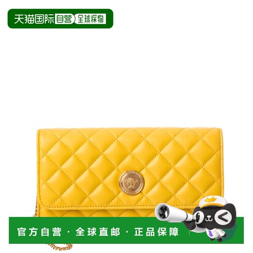 自营versace范思哲标志性皮革链条钱包-黄色 美国奥莱直发