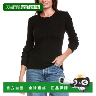 自营rag & bone碎骨Annalise罗纹羊毛混纺毛衣-黑色 美国奥莱直发