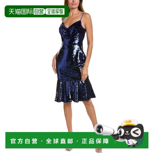 自营Marchesa Notte Midi Sequin Dress - royal 美国奥莱直发