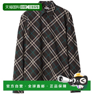 自营 burberry巴宝莉格子图案纽扣衬衫-紧贴胸前 美国奥莱直发